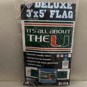 Wincraft Deluxe Flag with Green, White, and Orange Design